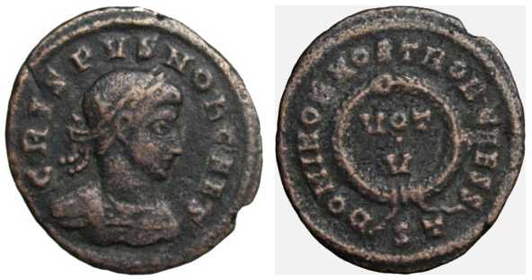 1036 Ticinum Italia Crispus AE