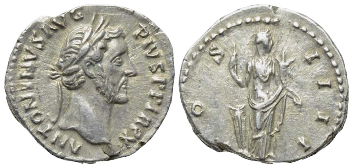5814 Roma Antoninus Pius Denarius AR