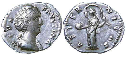 1559 Roma Faustina sr. Denarius AR