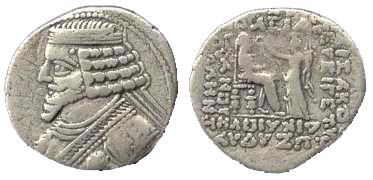 475 Parthia Phraates IV Tetradrachm AR