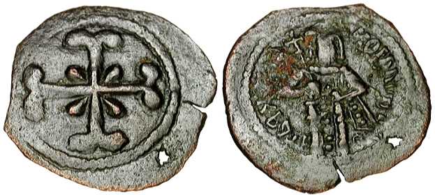 3784 Andronicus III Constntinopolis Assarion AE