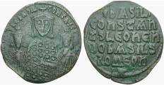 1176 Basilius I Constantinopolis Imperium Byzantinum Follis AE