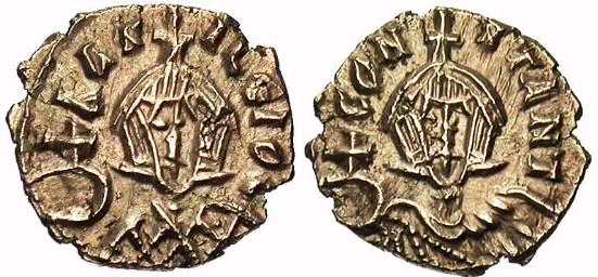 1556 Byzantine Basil I Syracuse Semissis AV