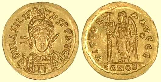 192 Byzantium Basiliscus Solidus AV