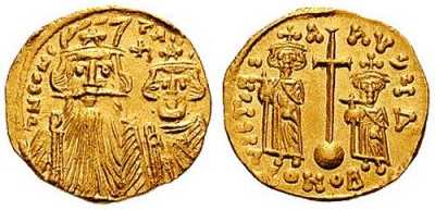 1107 Constans II Constantinopolis Imperium Byzantinum Solidus AV