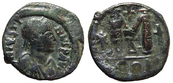 407 Byzantium Justin I Follis AE