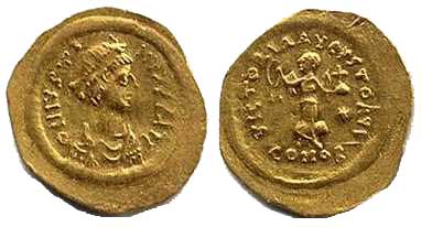 472 Iustinus I Constantinopolis Tremissis AV