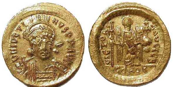807 Byzantine Justin I Solidus AV