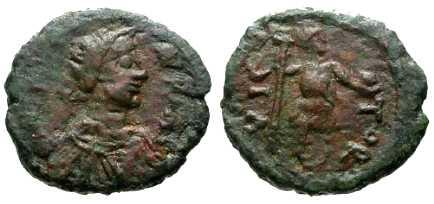 3958 Iustinus I Cherson Imperium Byzantinum 5 Nummi AE