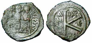 1039 Byzantium Justin II 20 Nummi AE