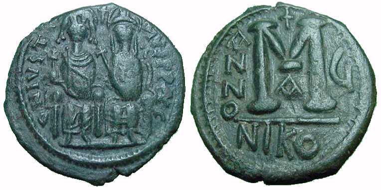 2497 Iustinus II Nicomedia Follis AE