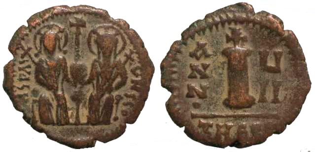 2635 Iustinus II Imperium Byzantinum Antiochia 10 Nummi AE