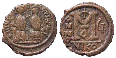 3227 Iustinus II Nicomedia Follis AE