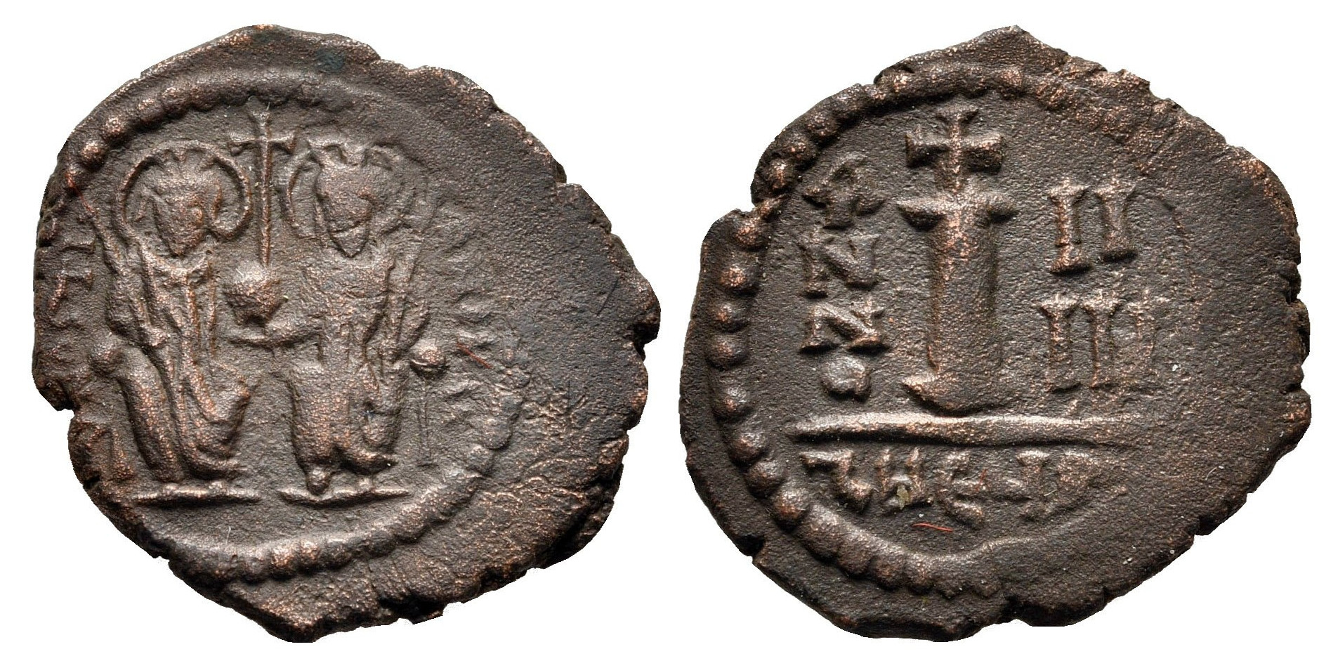 7313 Iustinus II Imperium Byzantinum Antiochia 10 Nummi AE