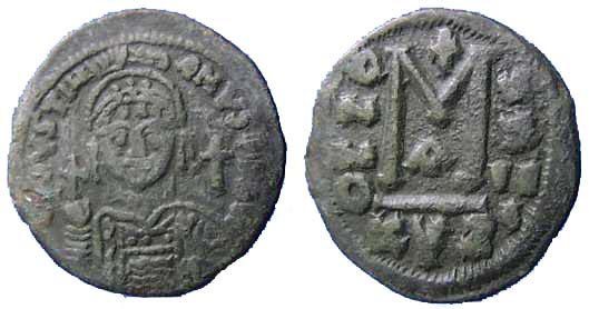 418 Byzantium Justinian I Follis AE