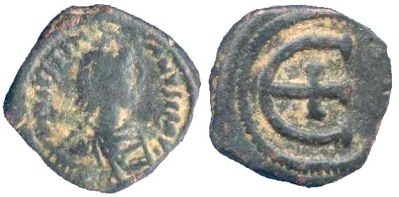 815 Iustinianus I Antiochia/Theoupolis Imperium Byzantinum 5 Nummi AE