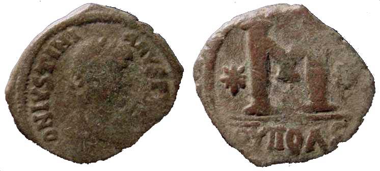 1332 Byzantium Justinian I Follis AE