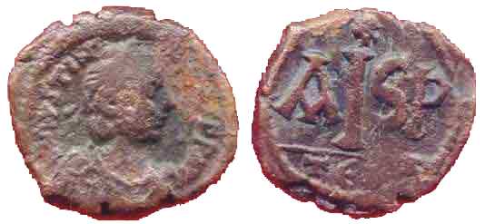 1399 Byzantine Justinian I 16 Nummi AE