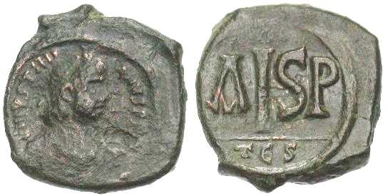 2504 Justinianus I Imperium Byzantinum 16 Nummi AE