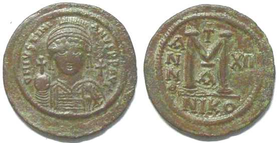 2656 Iustinianus I Nicomedia Follis AE