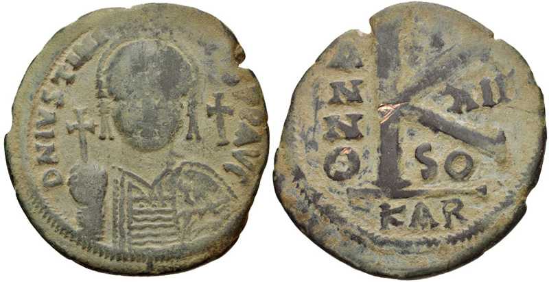 3546 Iustinianus I Carthago 20 Nummi AE