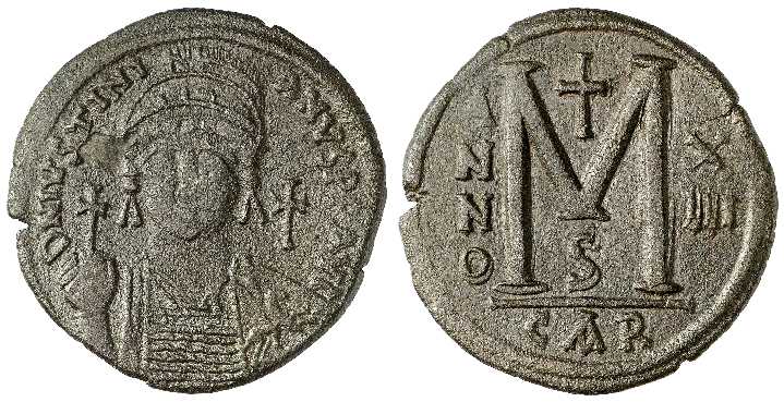 3672 Iustinianus I Carthago Follis AE
