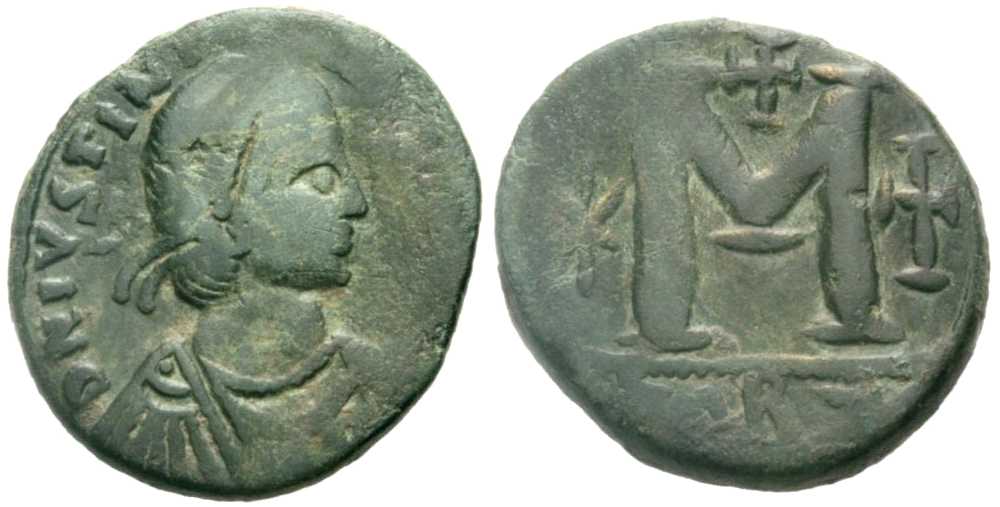 3827 Iustinianus I Carthago Follis AE