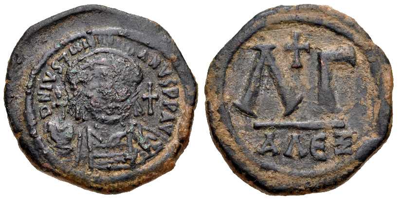 3862 Iustinianus I Alexandria 33 Nummi AE