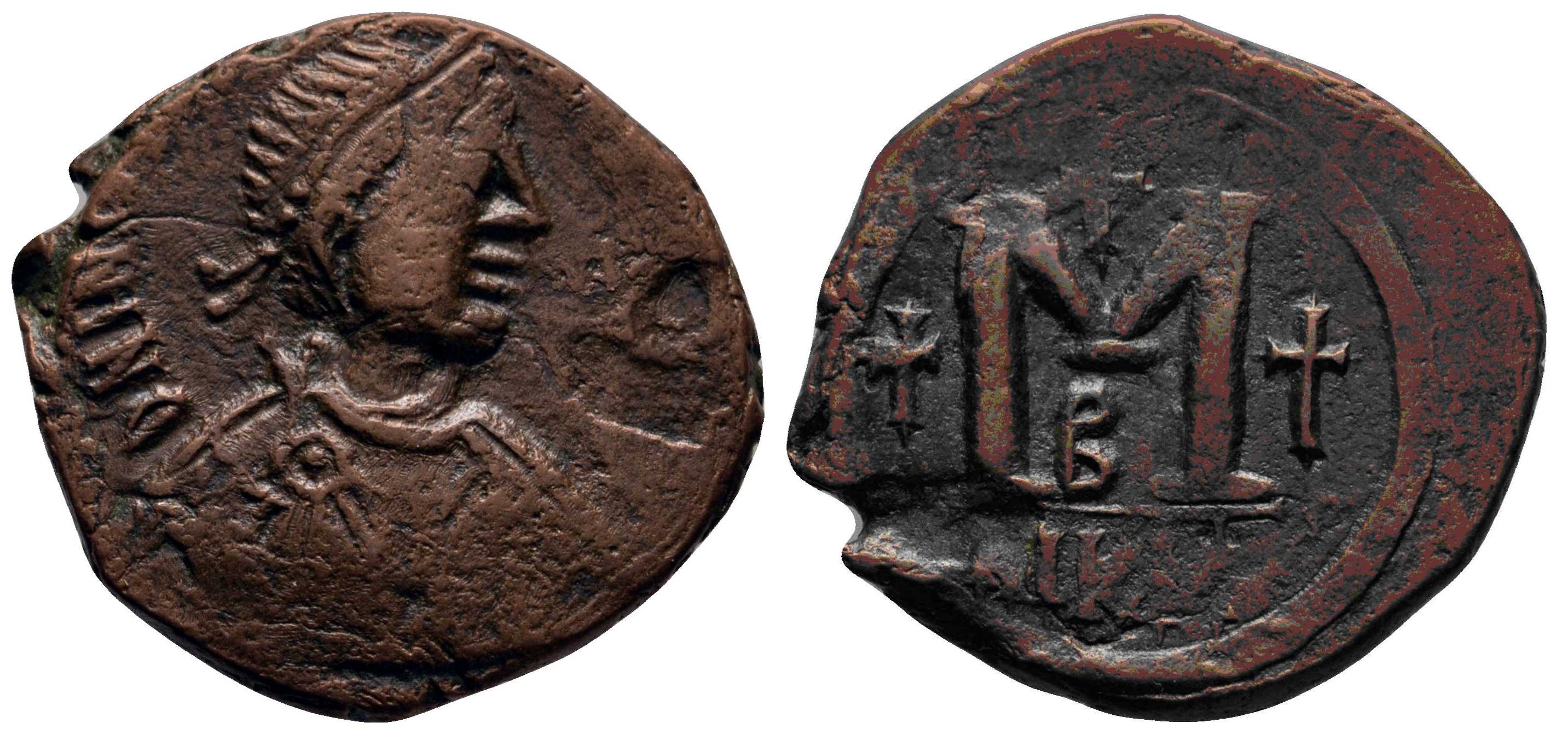 6091 Iustinianus I Nicomedia Imperium Byzantinum Follis AE