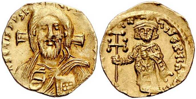3506 Iustinianus II 1st Reign Constantinopolis Tremissis AV