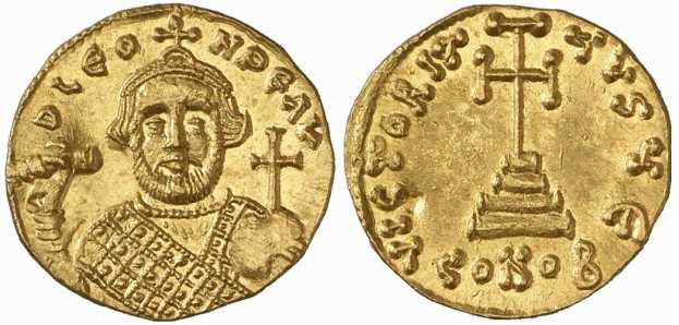 3251 Leontius Constantinopolis Imperium Byzantinum Solidus AV