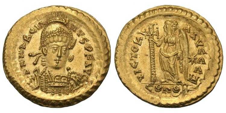 1194 Byzantine Marcian Constantinople Solidus AV