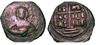 696 Romanus III Constantinopolis Follis AE