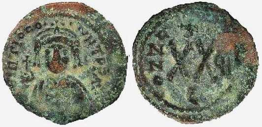 1901 Byzantine Tiberius II 20 Nummi AE