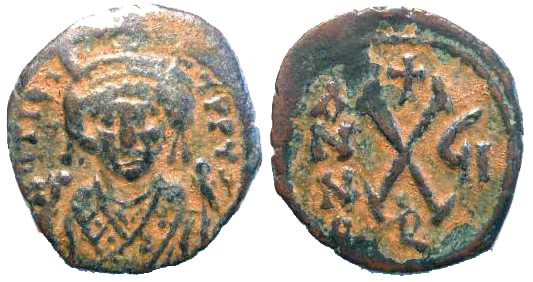3181 Tiberius II Antiochia Imperium Byzantinum 10 Nummi AE