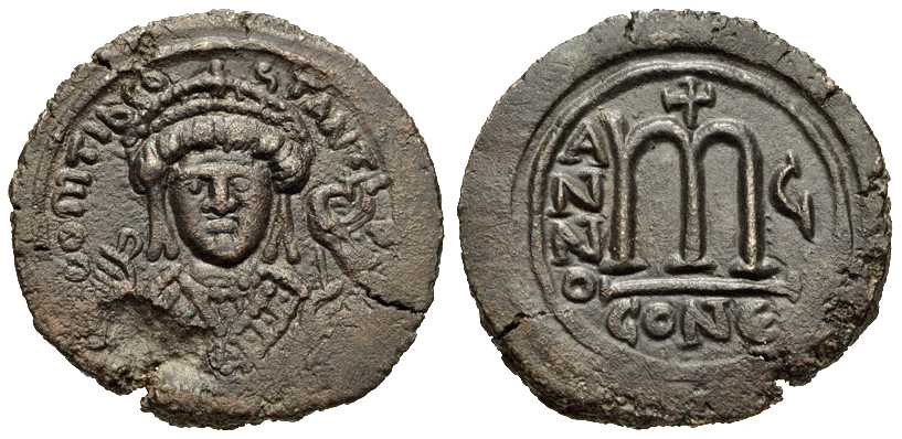 3805 Tiberius II Constantinopolis Imperium Byzabtinum Follis AE