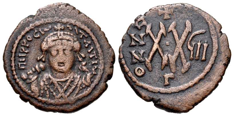 5185 Tiberius II Antiochia / Theoupolis Imperium Byzantinum 20 Nummi AE