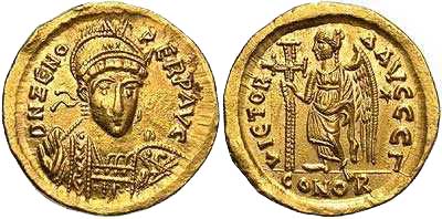 511 Byzantium Zeno Rome Solidus AV