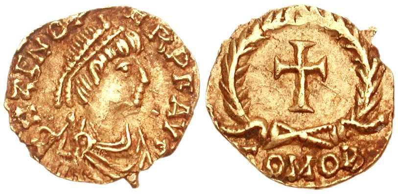 3811 Zeno Roma Imperium Byzantinum Tremissis AV