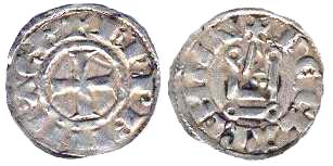867 Charles I & II d'Anjou Achaea Clarencia Denier BL