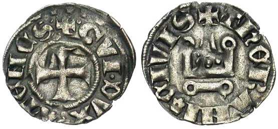 3687 Guillaume II de la Roche Ducatus Athenae Denier BL