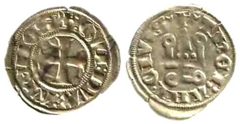 3969 Guillaume II de la Roche Ducatus Athenae Denier BL
