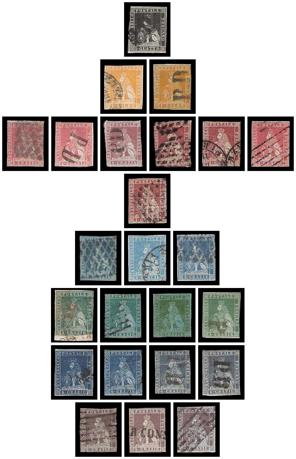 1.4./1.10.1854 Granducato di Toscana Mi 1/9 collection 01
