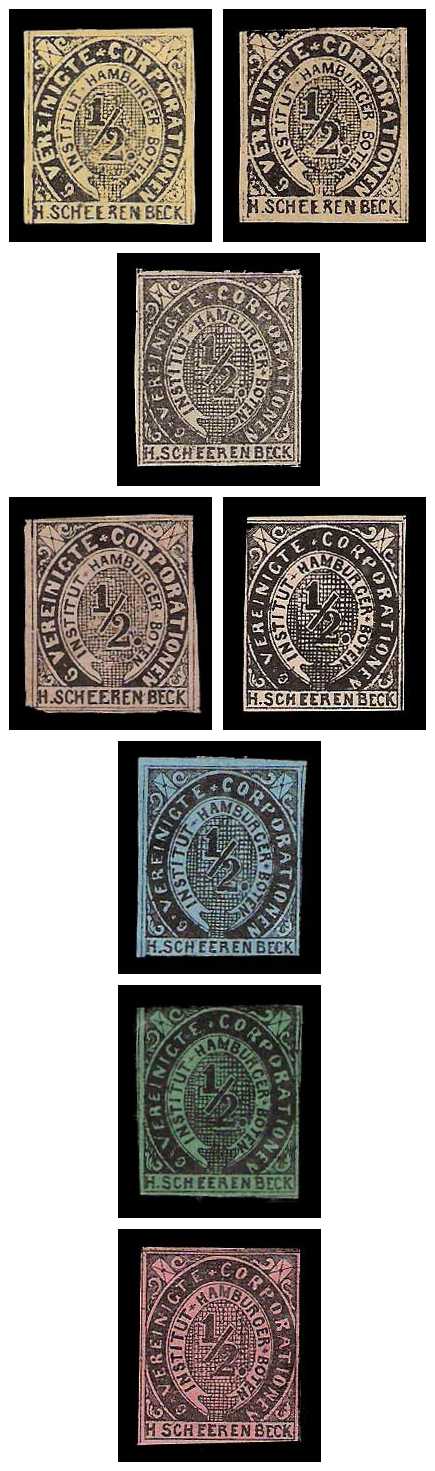 1862 Germany Private Mail Hamburg Mi A 4/5 collection 01