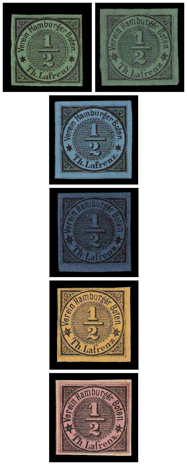 1863 Germany Private Mail Hamburg Mi A 12/13 collection 01