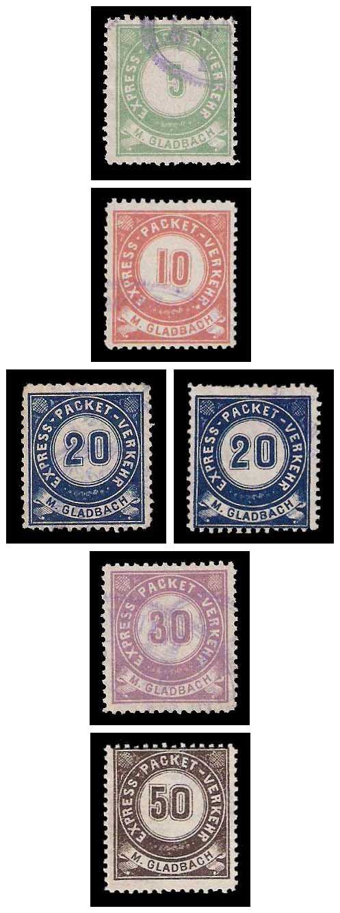 1898 Germany Private Mail Mönchengladbach Mi C 3/5 collection 01
