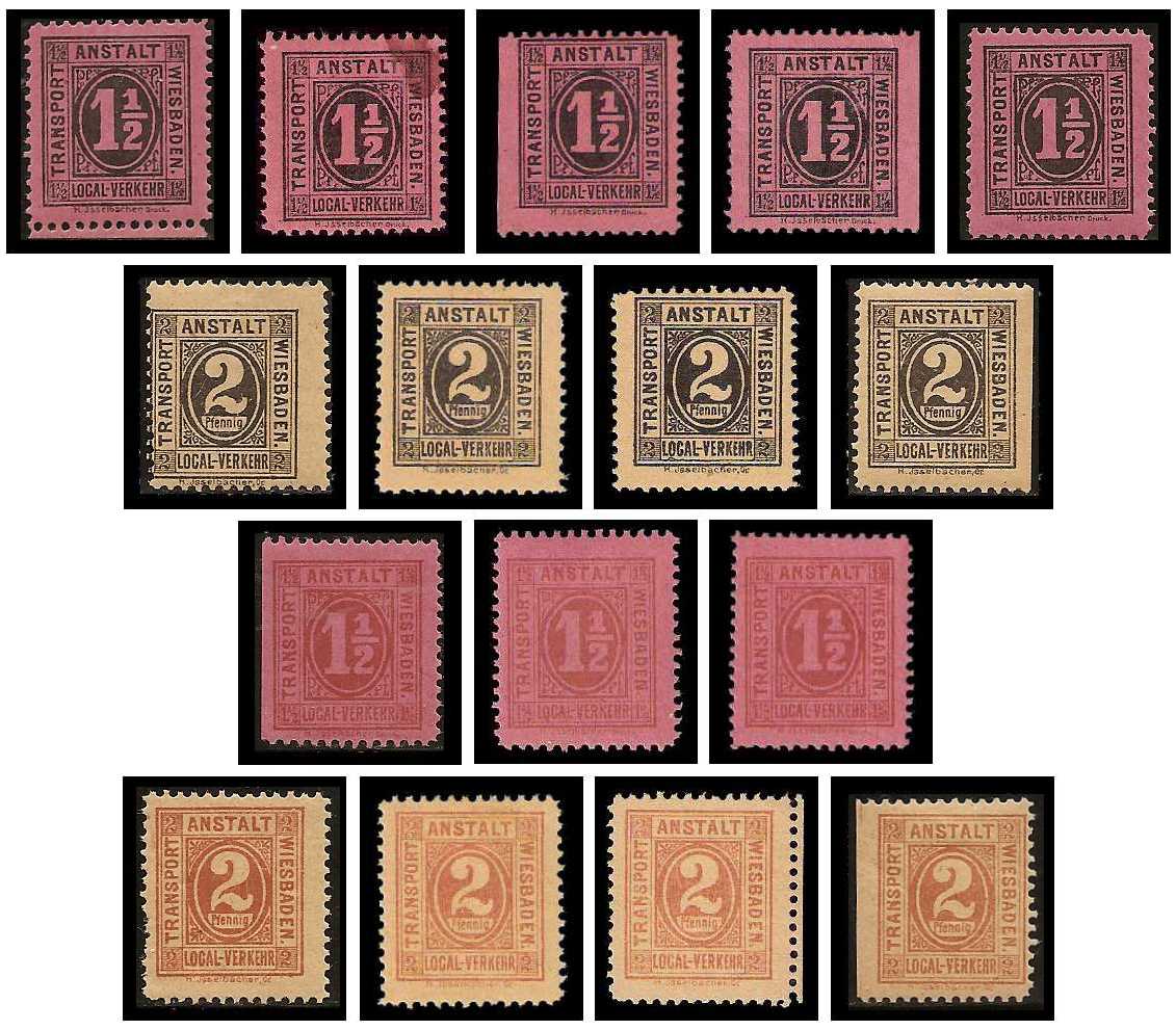 9./10.1886 Germany Private Mail Wiesbaden Mi 1/4 collection 01