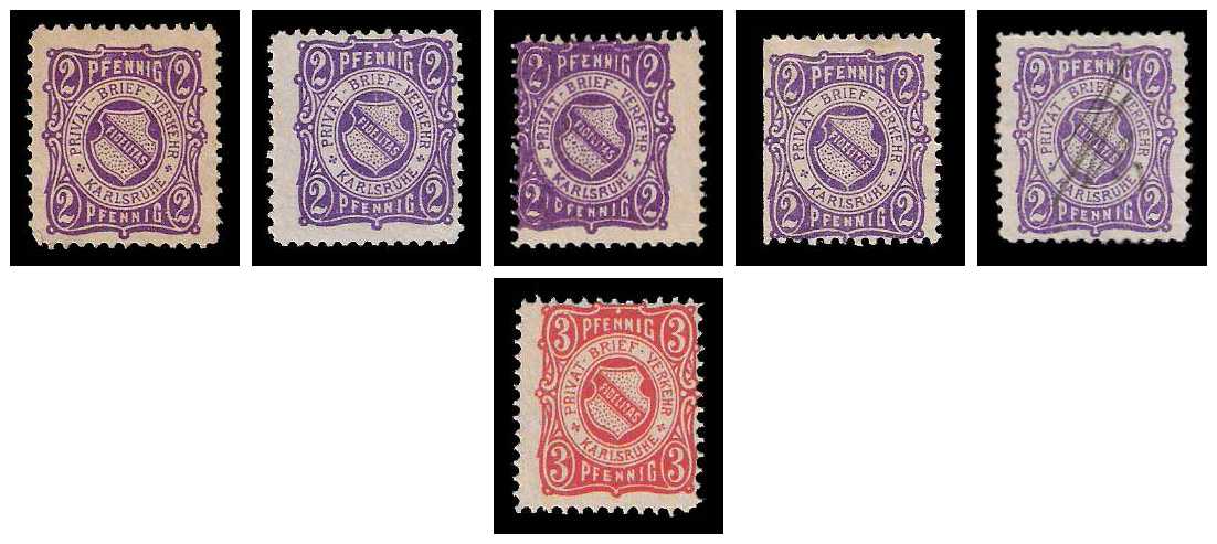 10.1886 Germany Private Mail Karlsruhe Mi B 1/2 collection 01