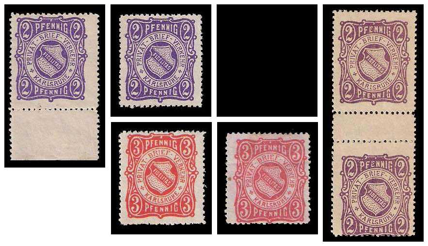 10.1886 Germany Private Mail Karlsruhe Mi B 1/2 collection 02