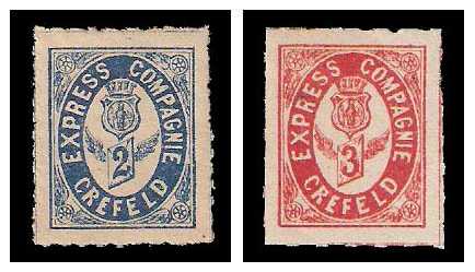 10./1.11.1886 Germany Private Mail Krefeld Mi B 1/5